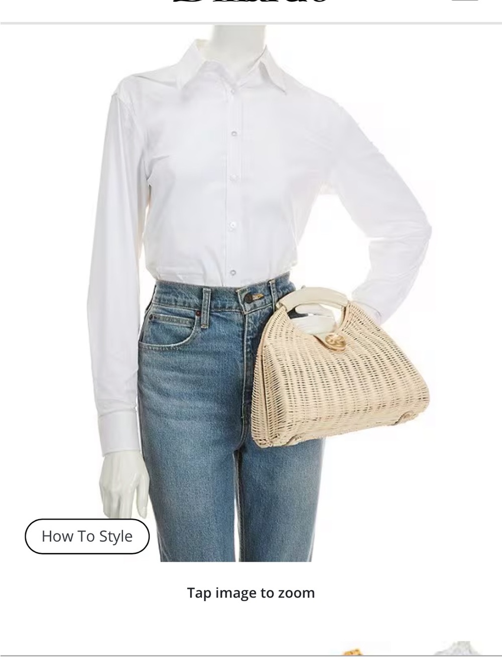 ANTONIO MELANI Cream-Trim Woven Satchel with Gold Accent - Picture 11 of 11